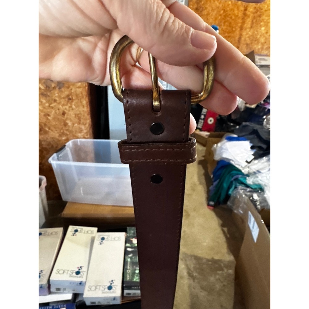 Tofel Mens Brown Top Grain Cowhide Leather Belt Made in Texas USA Size 48